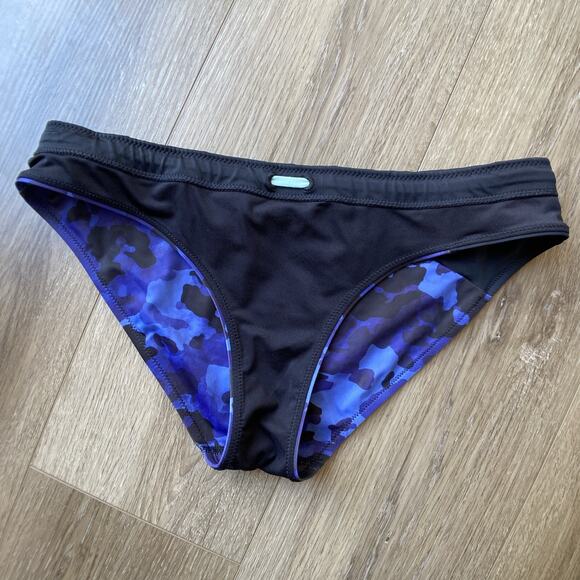 Athleta Maldives Bra Cup Tankini Sz 38 B/C Bottoms Sz S Blue Black Camo - Picture 8 of 16